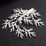 Floralbride Crystal Pearls Wedding Hair Clip Barrettes Bridal Headpiece