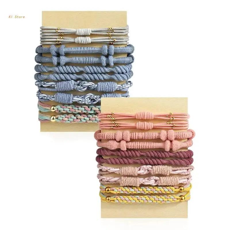 20PCS Boho Hair Ties Elastic Bands Bracelet Ponytail Holder Scrunchie