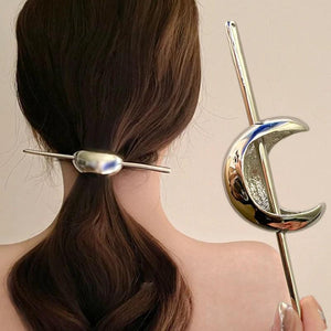 Sliver Arc Hairpins Hair Clip For Women Metal Hairstyle Moon Hair Clips Geometri