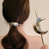 Sliver Arc Hairpins Hair Clip For Women Metal Hairstyle Moon Hair Clips Geometri