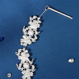 Efily Bridal Wedding Hair Accessories Silver Pearl Rhinestone Headband