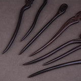 Vintage Real Ebony Wood Hair Sticks Women Chinese Hanfu Hair Jewelry