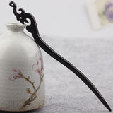 Vintage Real Ebony Wood Hair Sticks Women Chinese Hanfu Hair Jewelry