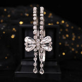 Bowknot Pendant Headbands Rhinestone Hairbands for Women Tiara Crown Bride