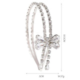 Bowknot Pendant Headbands Rhinestone Hairbands for Women Tiara Crown Bride