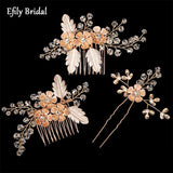 Crystal Bridal Hair Comb Clips Flower Hairpin for Women Party Tiara