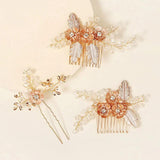 Crystal Bridal Hair Comb Clips Flower Hairpin for Women Party Tiara