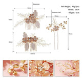 Crystal Bridal Hair Comb Clips Flower Hairpin for Women Party Tiara