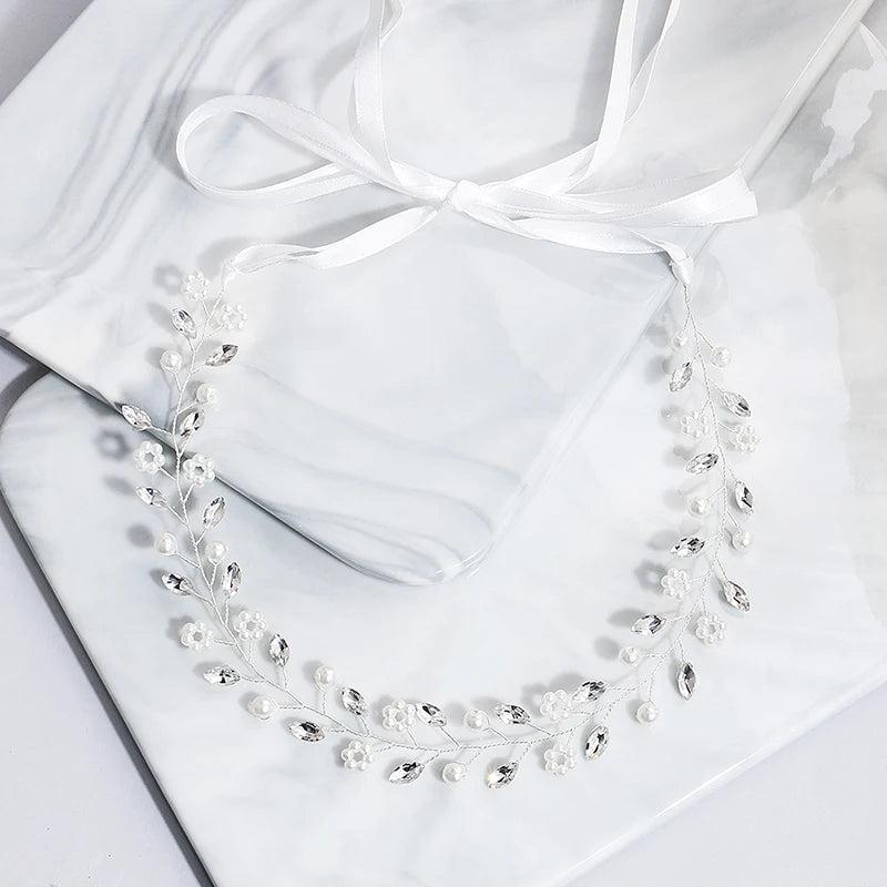Crystal Headbands for Women Pearl Bridal Hair Jewelry Bride Headpiece