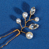 Pearl Wedding Hairpins Set Bridal Hair Accessories Rhinestone Crystal Headpieces