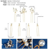 Pearl Wedding Hairpins Set Bridal Hair Accessories Rhinestone Crystal Headpieces