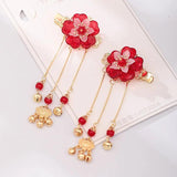 Chinese Hairpins Hanfu Dress Tassel Pendant Flower Hair Clips Headpieces