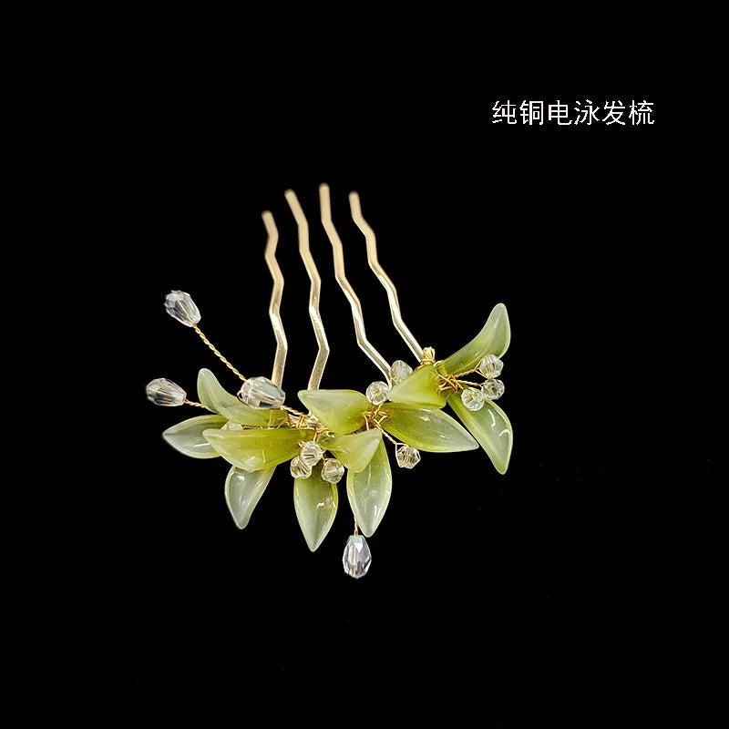 Vintage Orchid Hair Clip Traditional Hanfu Girl Hair Pin