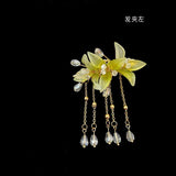 Vintage Orchid Hair Clip Traditional Hanfu Girl Hair Pin