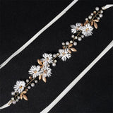 Efily Daisy Flower Headband Leaf Pearl Bridal Hairband Wedding Hair Accessories