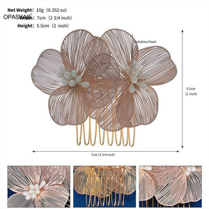 Floral Tiaras Golden Vine Hair Comb Bride Hair Jewelry