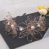 Bride Flower Pearl HairBand Haircomb Wedding Jewelry