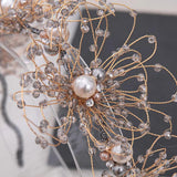 Bride Flower Pearl HairBand Haircomb Wedding Jewelry