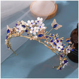 Purple Crystal Crown Bridal Tiara Princess Women Bride Headdress