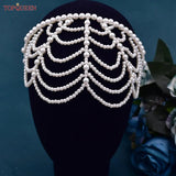 Pearls Hair Bands Accessories Bridal Crown Women Jewelry Tassel Hairwear