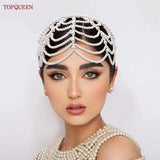 Pearls Hair Bands Accessories Bridal Crown Women Jewelry Tassel Hairwear