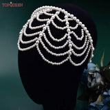 Pearls Hair Bands Accessories Bridal Crown Women Jewelry Tassel Hairwear