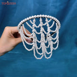 Pearls Hair Bands Accessories Bridal Crown Women Jewelry Tassel Hairwear