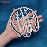 Pearls Hair Bands Accessories Bridal Crown Women Jewelry Tassel Hairwear
