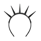 Spiked HeadBand Goth Headpiece Metal Spikes Faux Leather Headwear Costume