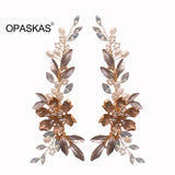 Golden Hair Clips Wedding Rhinestone Pearl Flower Hairpins