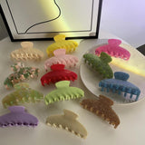 Acetic Acid Hair Clip Claw Large Pure Colorful Marble Women Shark Clip