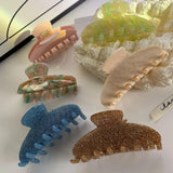 Acetic Acid Hair Clip Claw Large Pure Colorful Marble Women Shark Clip