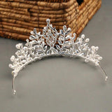 Pearl Crystal Crown Wedding Tiaras Headpieces