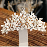 Pearl Crystal Crown Wedding Tiaras Headpieces