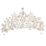 Pearl Crystal Crown Wedding Tiaras Headpieces