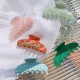 Retro Checkerboard Acetic Acid Hair Clip Claw