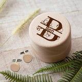 Wooden Cuff Links Box for Men - Engagement Cufflink Storage