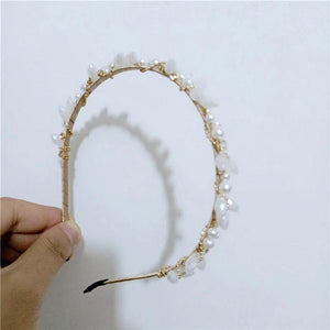 Women's Crystal Weave Headband Retro Thin Hair Hoop