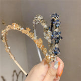 Women's Crystal Weave Headband Retro Thin Hair Hoop