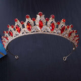 Sky Pink Crystal Tiara Crown Wedding Party Jewelry Bridal Bride Rhinestone Crown