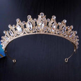 Sky Pink Crystal Tiara Crown Wedding Party Jewelry Bridal Bride Rhinestone Crown