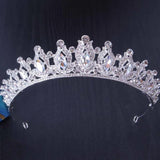 Sky Pink Crystal Tiara Crown Wedding Party Jewelry Bridal Bride Rhinestone Crown