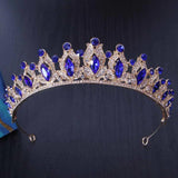 Sky Pink Crystal Tiara Crown Wedding Party Jewelry Bridal Bride Rhinestone Crown