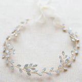 Opal Crystal Vines Bridal Wedding Headband