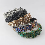 Baroque Rhinestone Palace Headband Set Retro Wide-Brimmed Hair Accessories