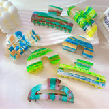 Magic Gradient Green Colorful Hair Claw Clip