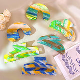 Magic Gradient Green Colorful Hair Claw Clip