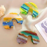 Magic Gradient Green Colorful Hair Claw Clip