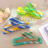 Magic Gradient Green Colorful Hair Claw Clip