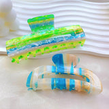 Magic Gradient Green Colorful Hair Claw Clip